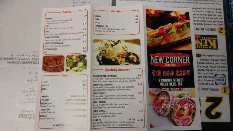 New Corner Variety - Westfield, MA menu_pic