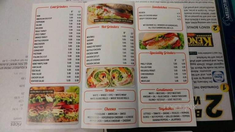 New Corner Variety - Westfield, MA menu_pic
