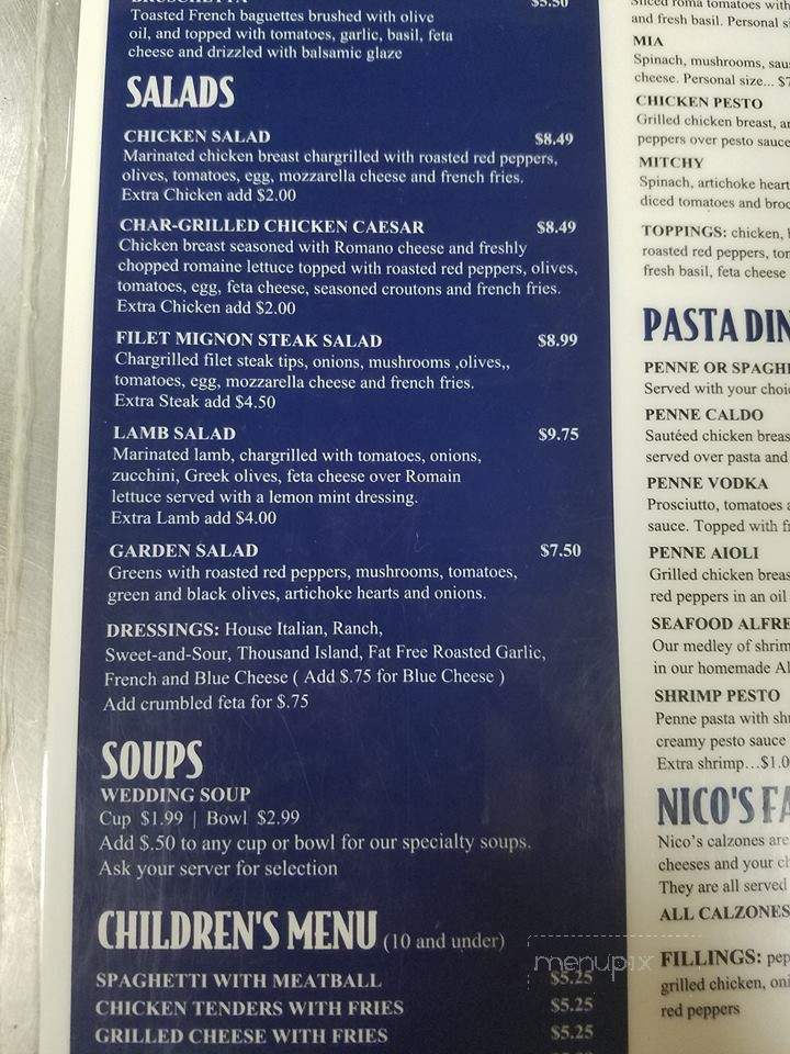 Menu of Nico Luciano's in Ellwood City, PA 16117