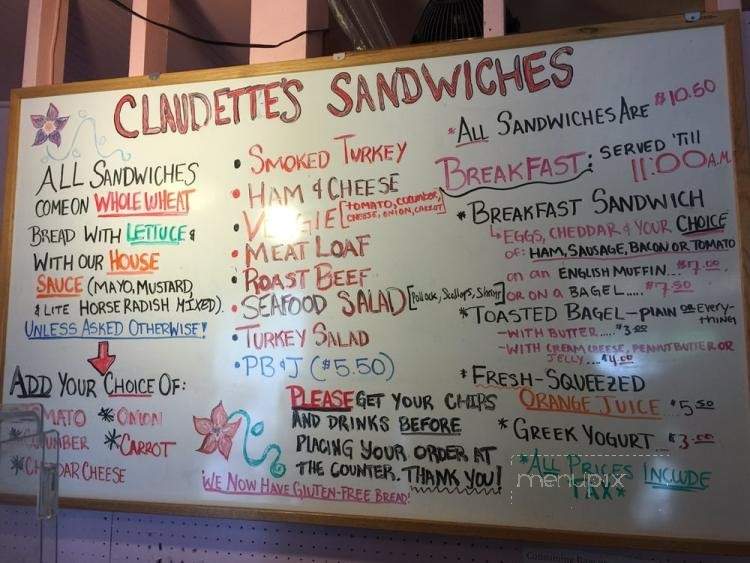 Claudette's Catering - Siasconset, MA menu_pic
