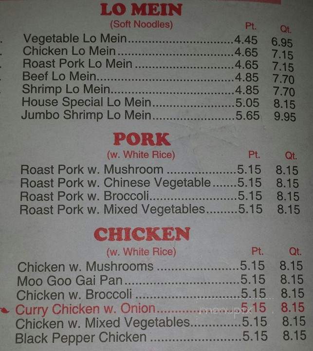 Dragon Garden Buffet - Washington, NC menu_pic
