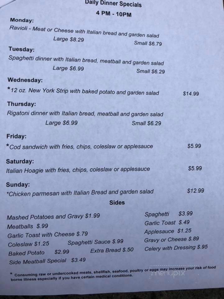 Arch Cafe - Connellsville, PA menu_pic