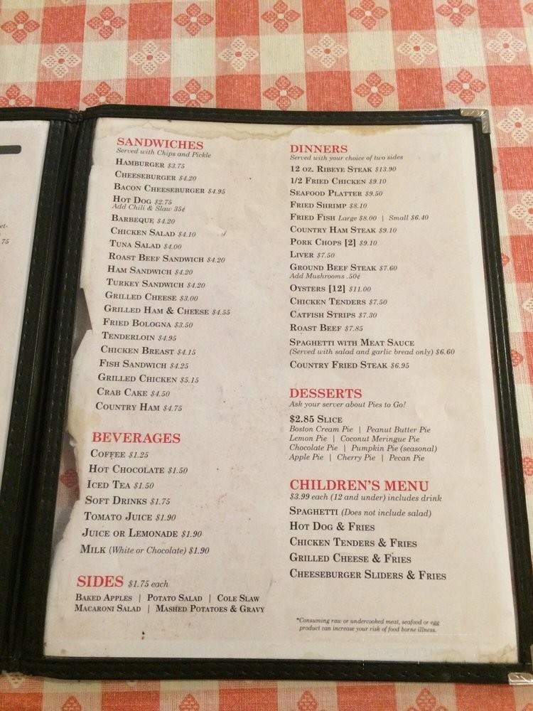 Armstrong's Restaurant - Verona, VA menu_pic