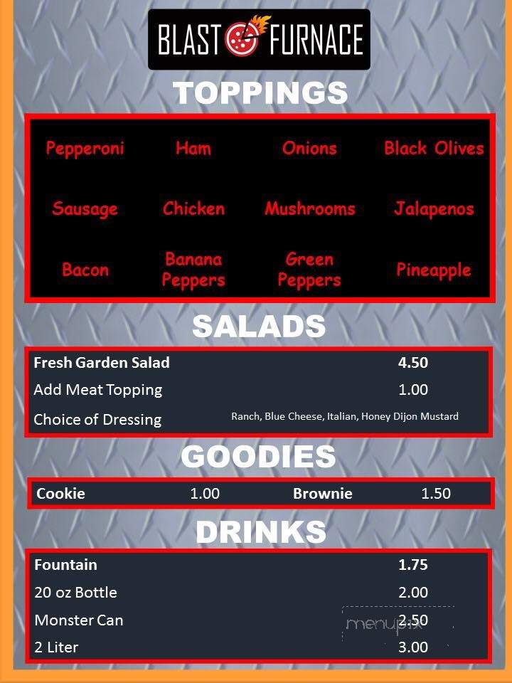 Blast Furnace Pizza - Middletown, OH menu_pic
