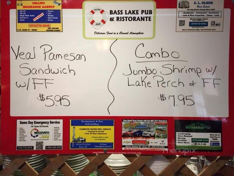 Bass Lake Pub Ristorante - Knox, IN menu_pic