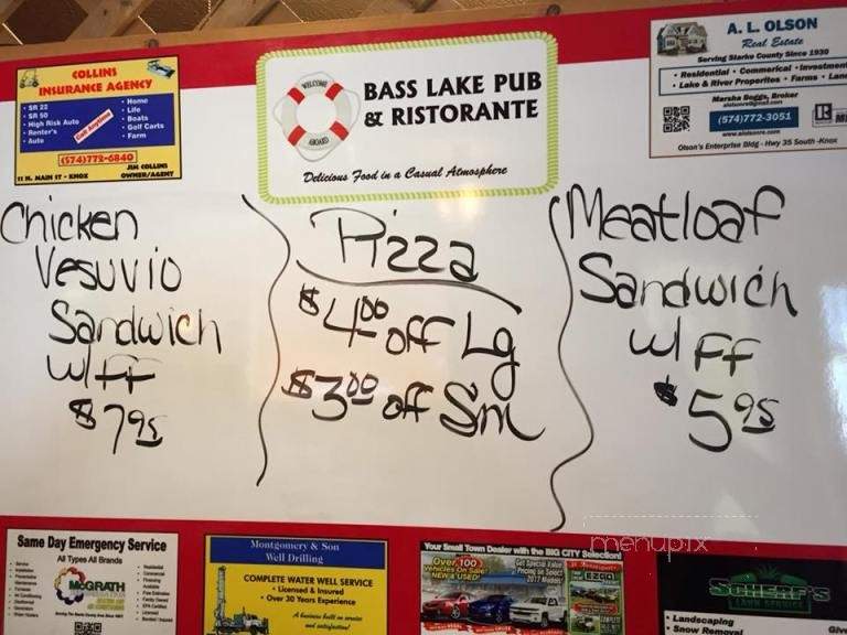 Bass Lake Pub Ristorante - Knox, IN menu_pic