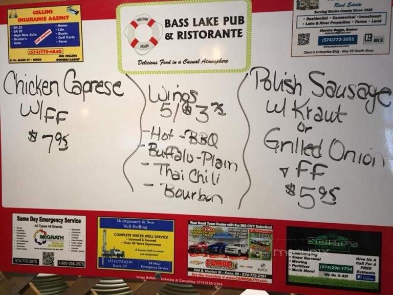 Bass Lake Pub Ristorante - Knox, IN menu_pic