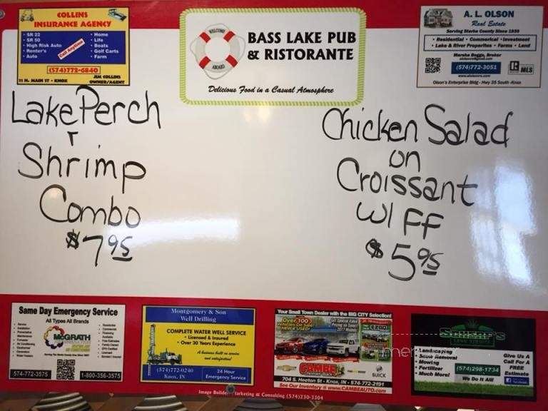 Bass Lake Pub Ristorante - Knox, IN menu_pic
