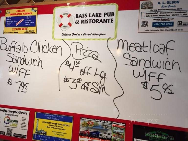 Bass Lake Pub Ristorante - Knox, IN menu_pic