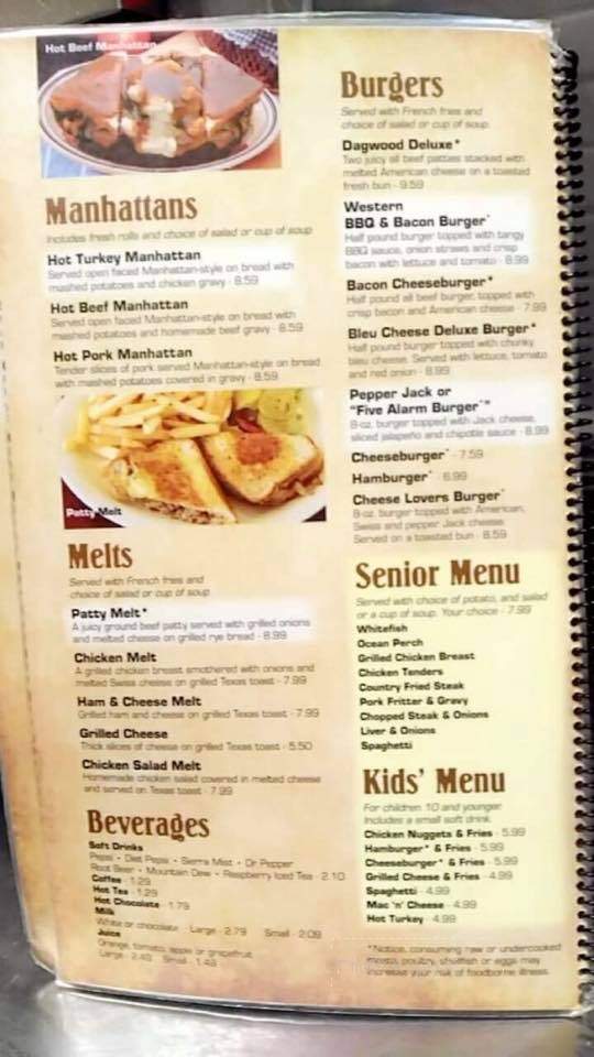 Tony's Grill - Rochester, IN menu_pic