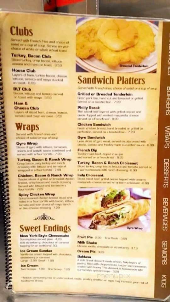 Tony's Grill - Rochester, IN menu_pic