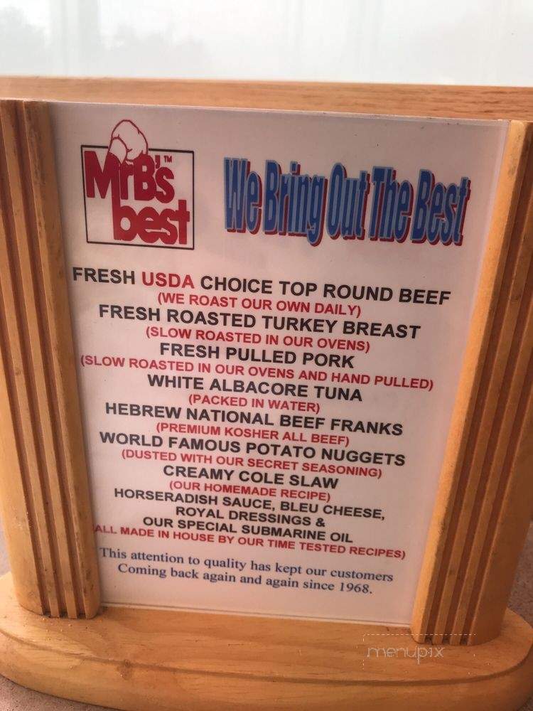 Mr B's Best Beef & Subs - Queensbury, NY menu_pic