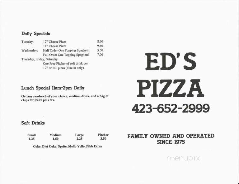 Ed's Pizza Parlor - Bristol, TN menu_pic