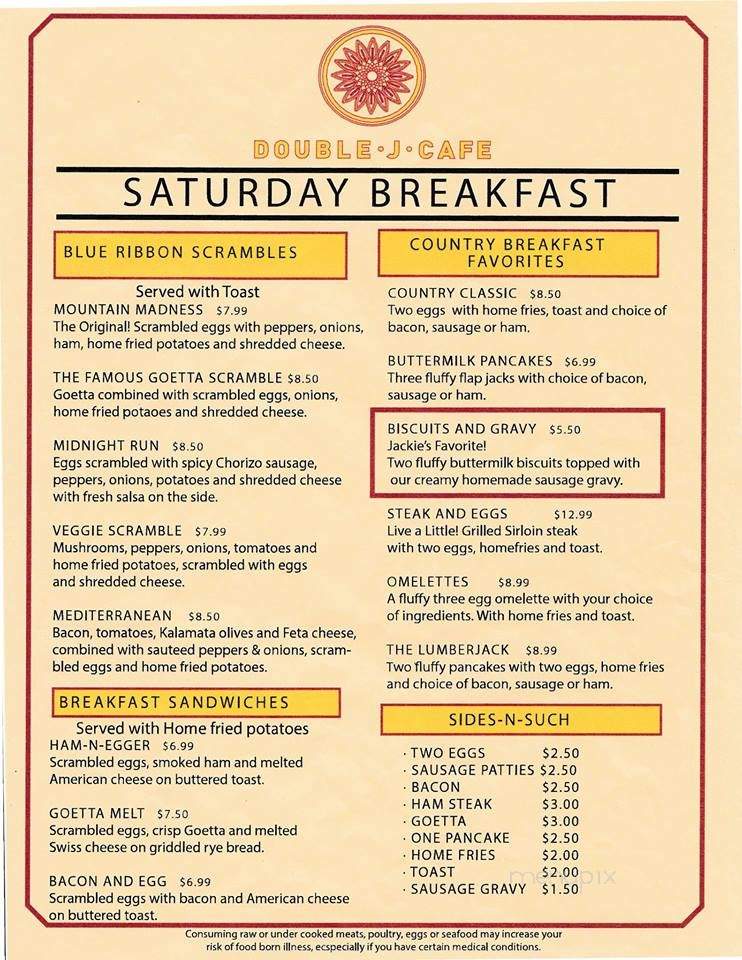 Double J Cafe - Loveland, OH menu_pic