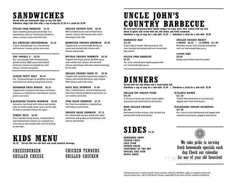 Double J Cafe - Loveland, OH menu_pic