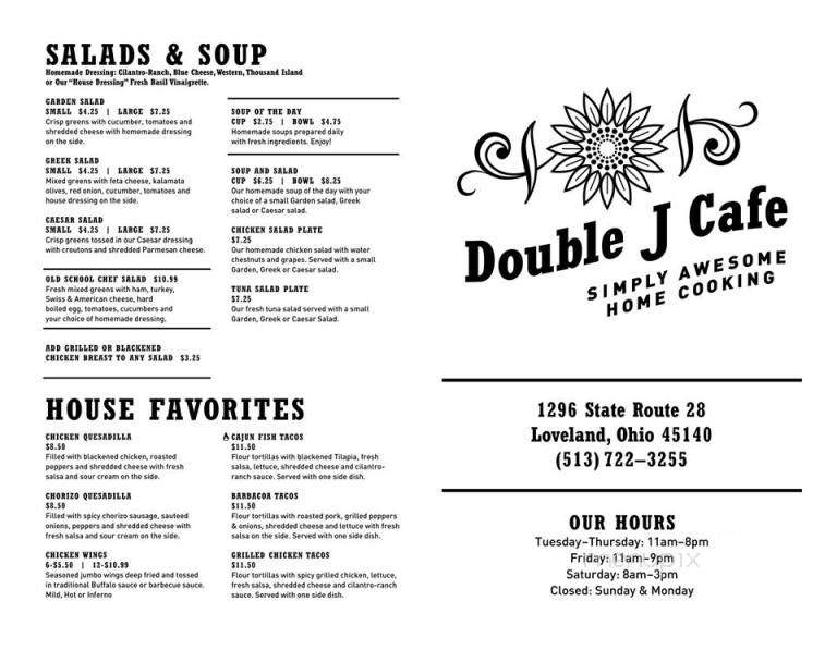 Double J Cafe - Loveland, OH menu_pic