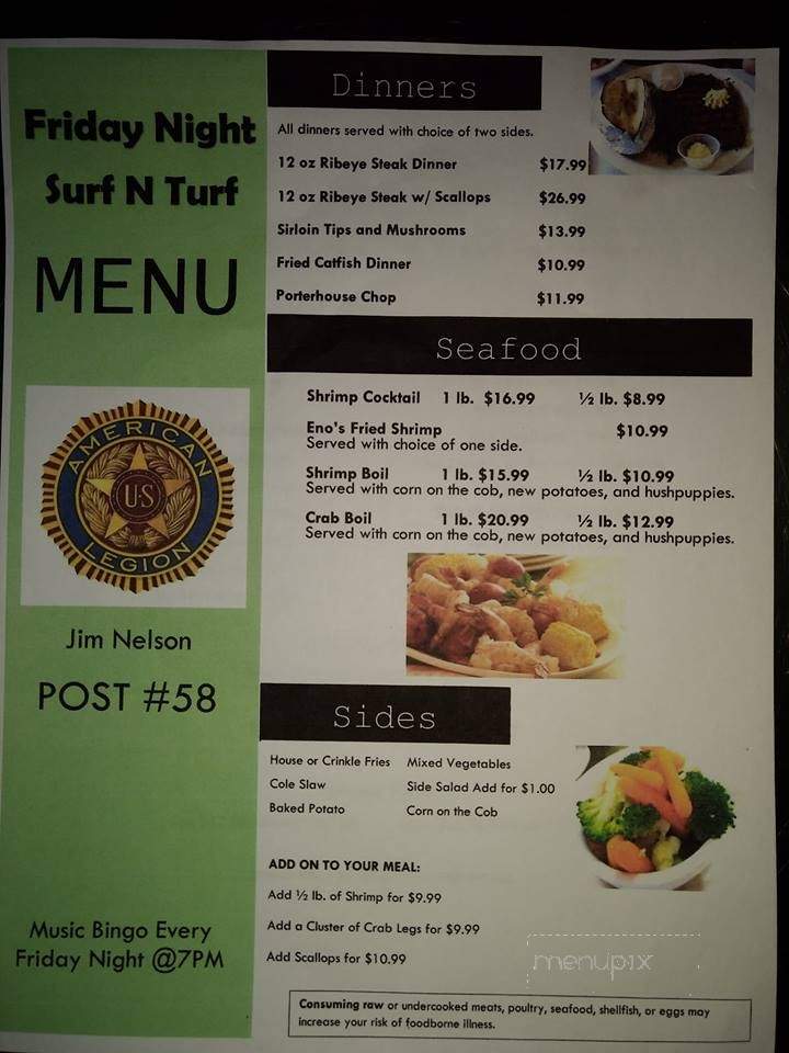 American Legion - Smithville, MO menu_pic