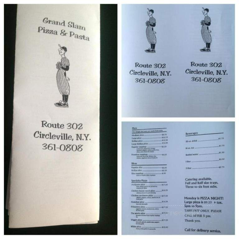Grand Slam Pizza & Pasta - Circleville, NY menu_pic
