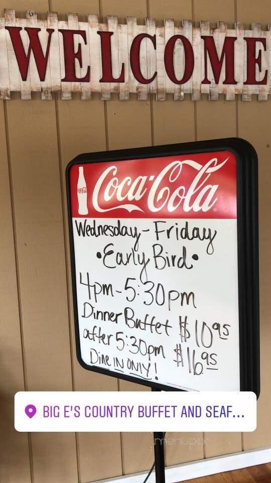 Big E's Country Buffet and Seafood - Longs, SC menu_pic