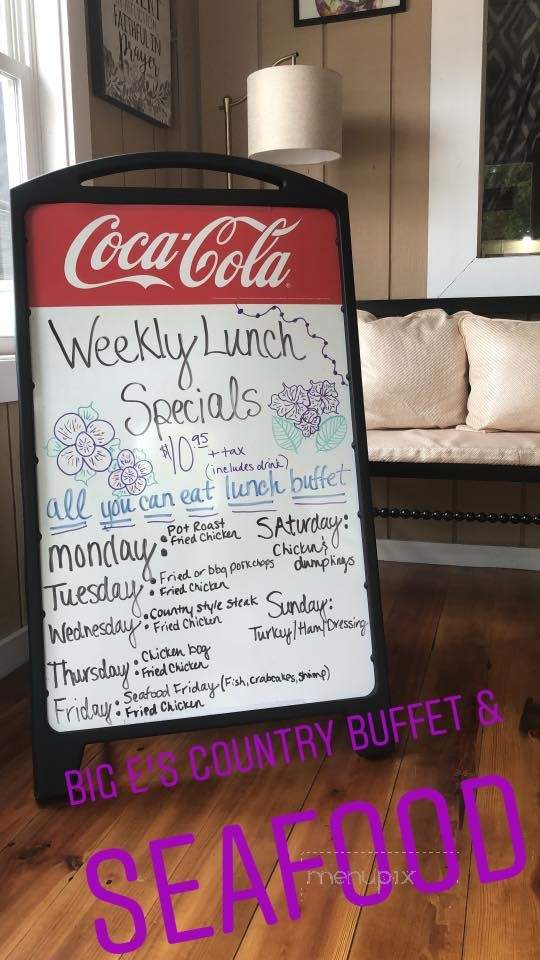 Big E's Country Buffet and Seafood - Longs, SC menu_pic