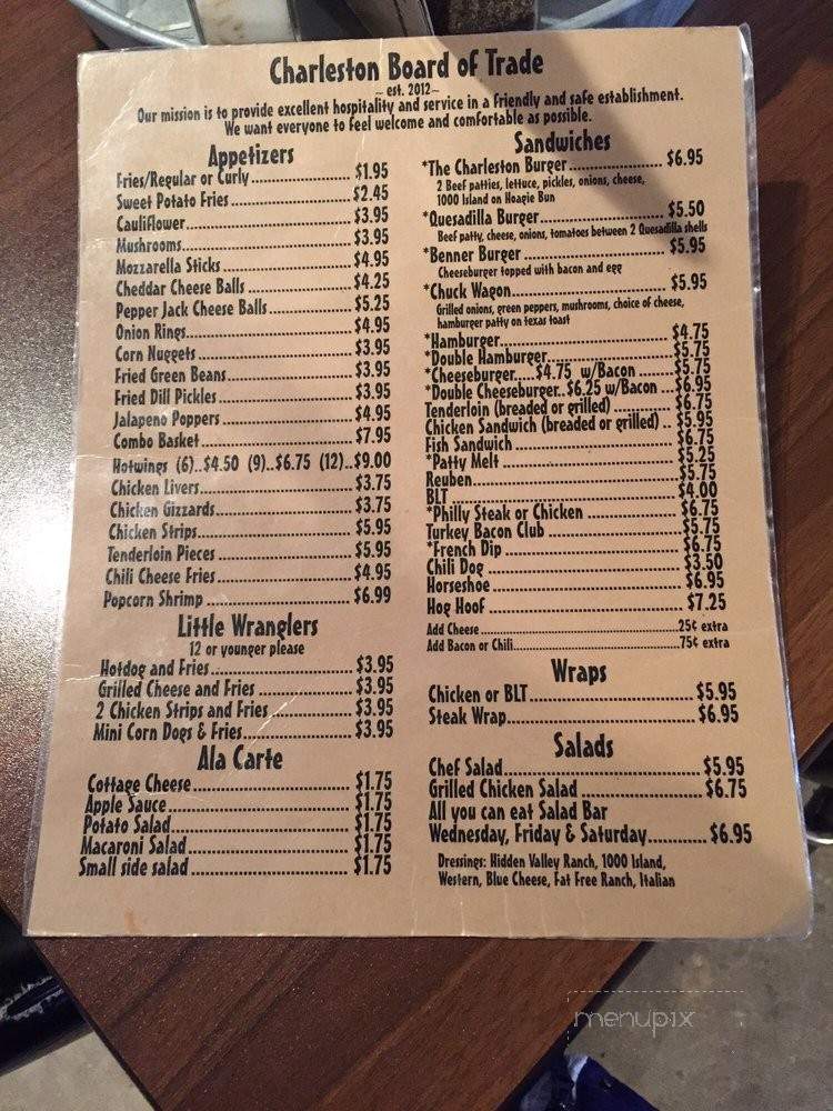 Charleston Board of Trade - Donnellson, IA menu_pic