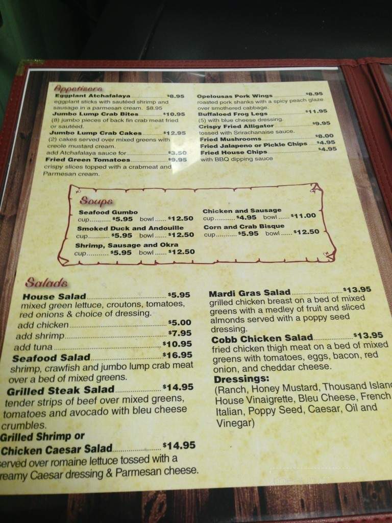 Crawfish House and Grill - Opelousas, LA menu_pic