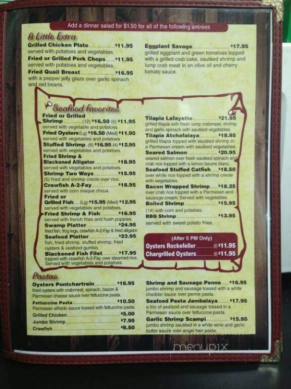 Crawfish House and Grill - Opelousas, LA menu_pic
