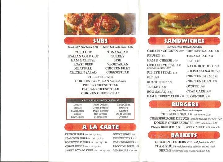 Market Street Deli - Pocomoke City, MD menu_pic