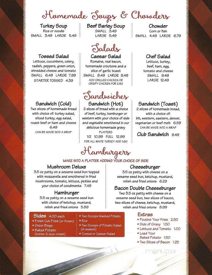 Mama George's Restaurant & Takeout - Norton, NB menu_pic