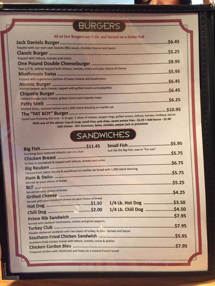 Menu of Grandview Tavern in Lake Milton, OH 44429