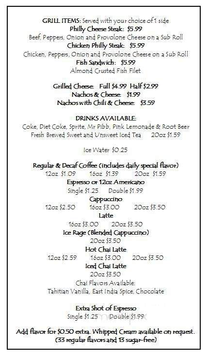 Grinds & Glazes - Blairsville, GA menu_pic