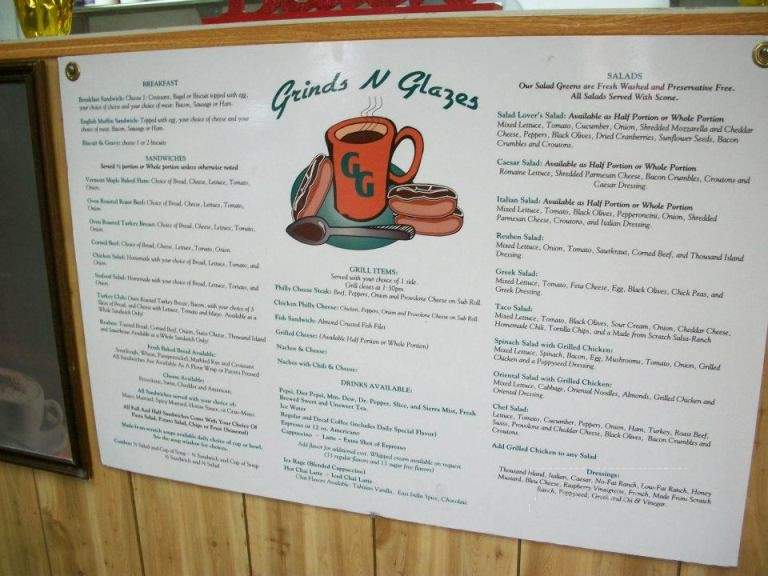 Grinds & Glazes - Blairsville, GA menu_pic
