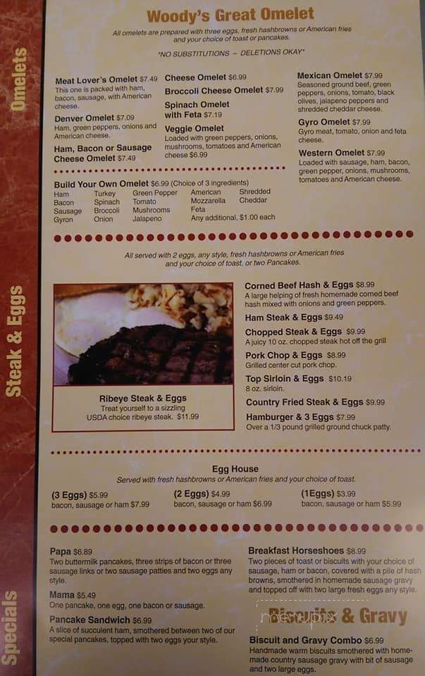 Woody's Family Restaurant - El Paso, IL menu_pic