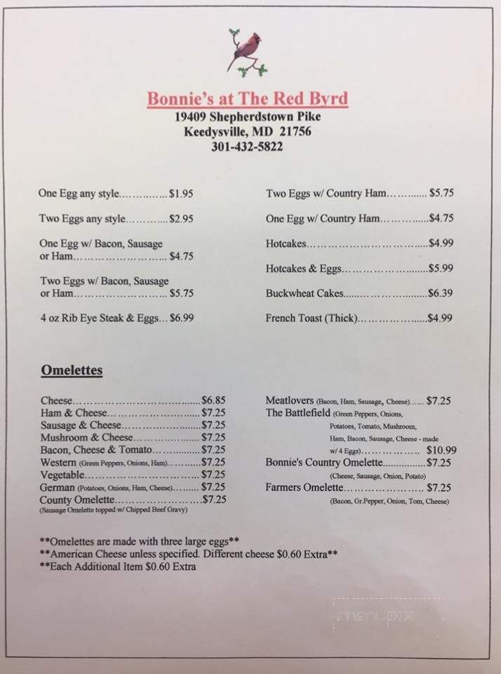 /380155172/Bonnies-at-the-Red-Byrd-Menu-Keedysville-MD - Keedysville, MD