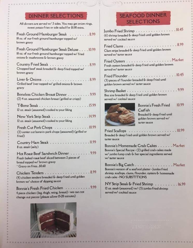 Bonnie's at the Red Byrd - Keedysville, MD menu_pic