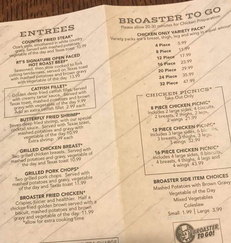 R T's Family Restaurant - Kimberling City, MO menu_pic