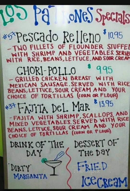 Los Patrones - Kilmarnock, VA menu_pic