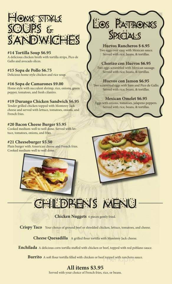 Los Patrones - Kilmarnock, VA menu_pic