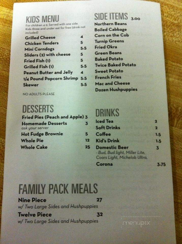 Catfish Country - Hernando, MS menu_pic