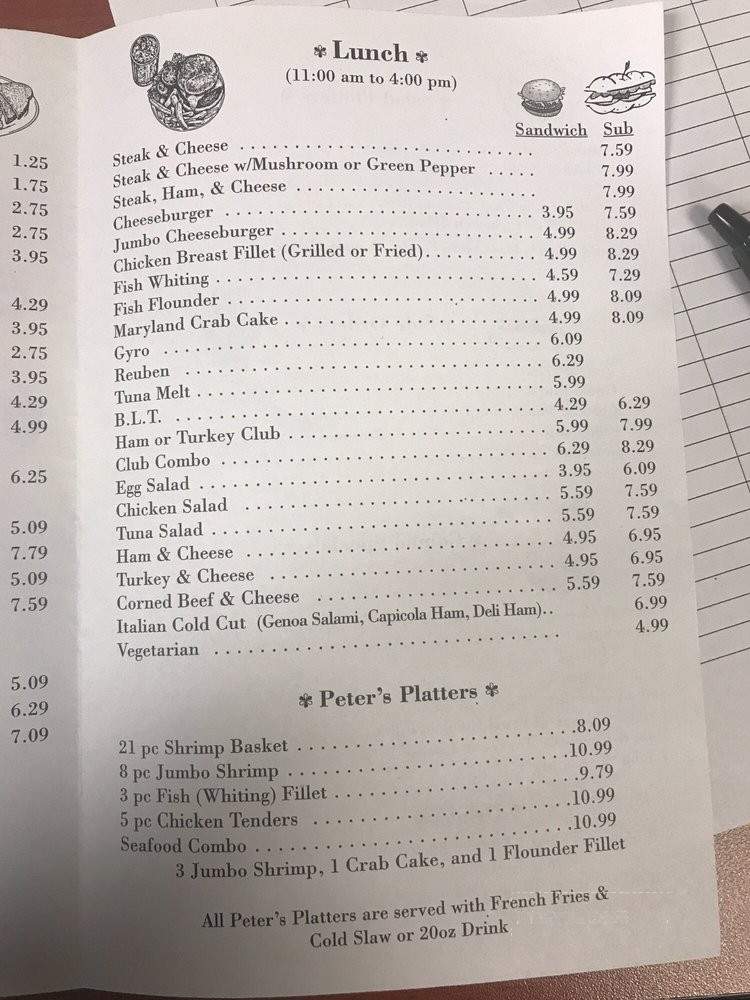 Peter's Grill - Rockville, MD menu_pic