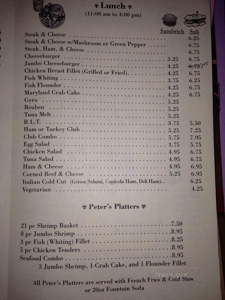 Peter's Grill - Rockville, MD menu_pic