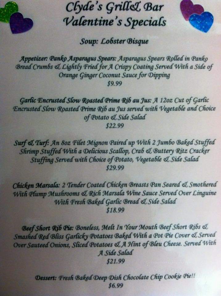 Clyde's Roadhouse Bar & Grille - Walpole, MA menu_pic