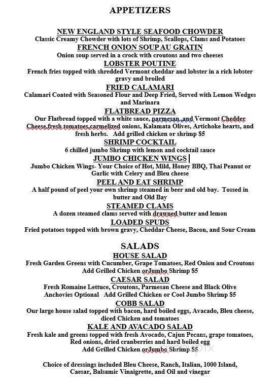 Old Dock House & Marina - Essex, NY menu_pic