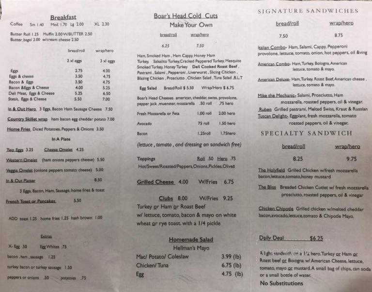 In & Out Deli - Wappingers Falls, NY menu_pic