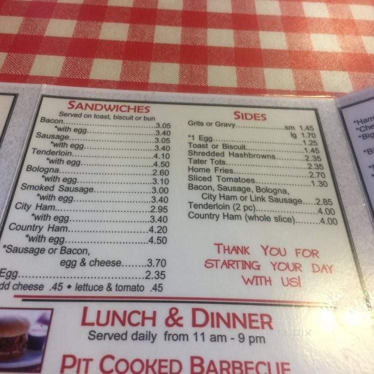 Speedy Lohr's BBQ - Lexington, NC menu_pic