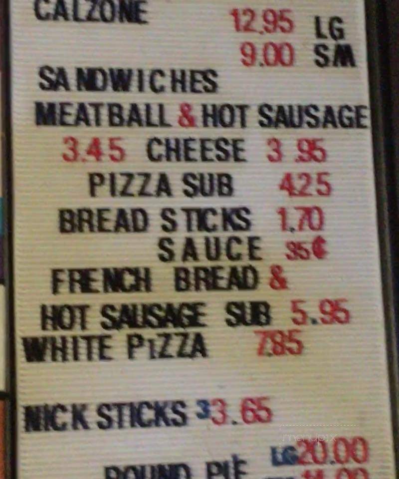 Nick's Pizza - Wellsville, OH menu_pic