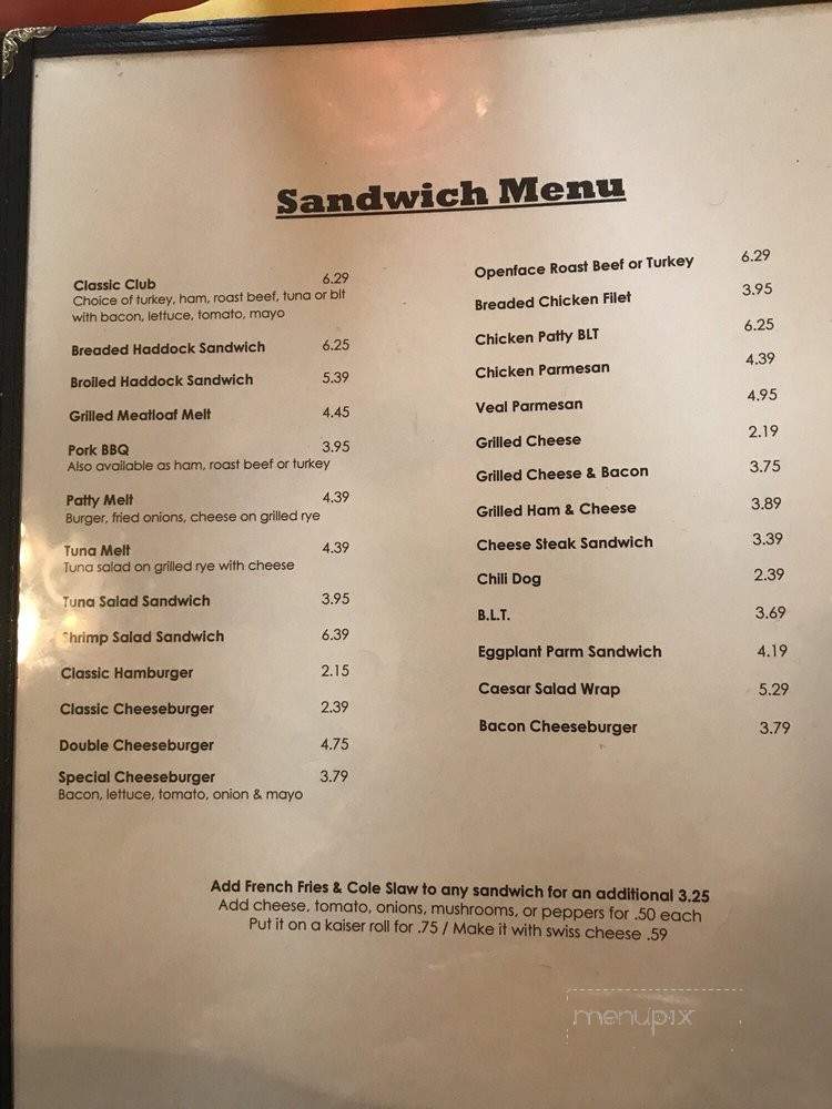 Raub's Restaurant - Plymouth, PA menu_pic