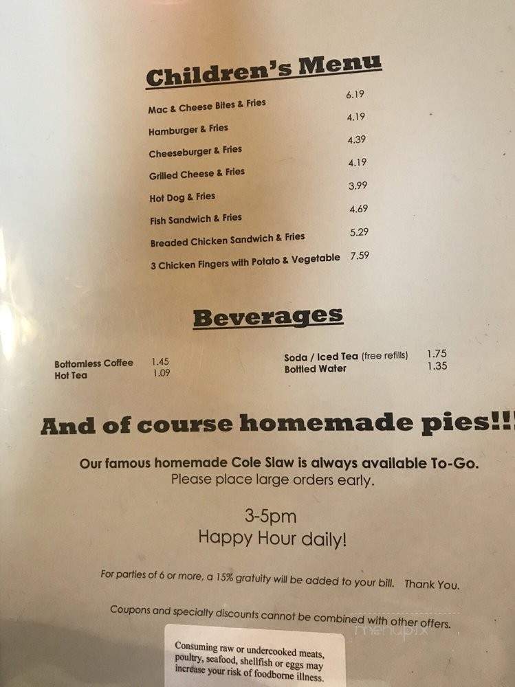 Raub's Restaurant - Plymouth, PA menu_pic