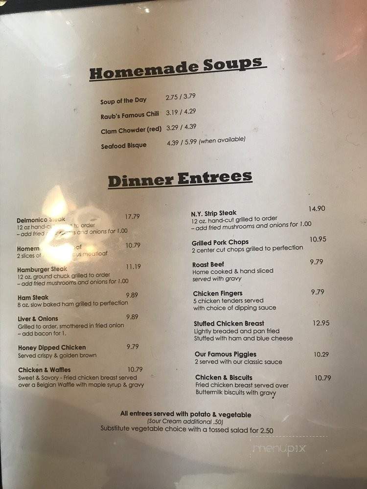 Raub's Restaurant - Plymouth, PA menu_pic