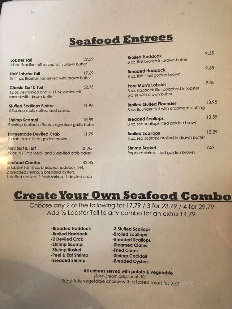 Raub's Restaurant - Plymouth, PA menu_pic